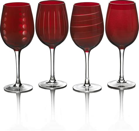 Mikasa Cheers Ruby Wine Glass 16 Ounce Set Of 4 Wine Glasses Amazon