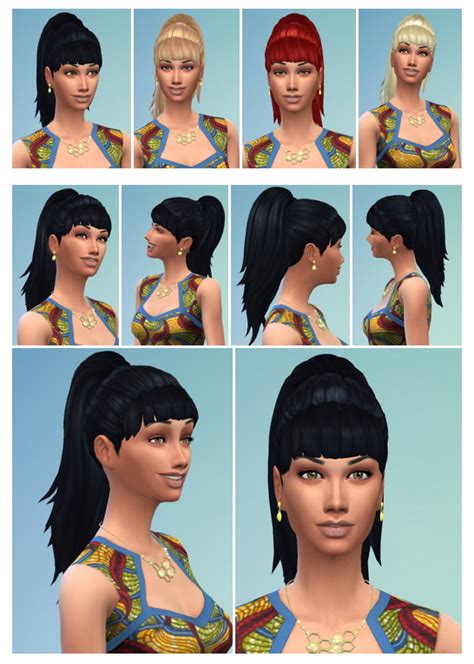 Ladys Ponytail And Bangs At Birksches Sims Blog Sims 4 Updates