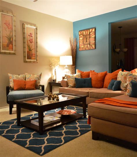 Rugs Coffee Table Pillows Teal Orange Living Room Behr Paint 730c