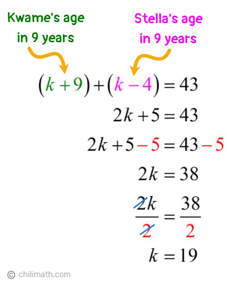 Word Problems Age Problems