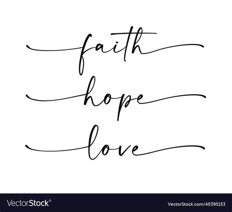 Faith Hope Love Bible Religious Calligraphy Vector Image