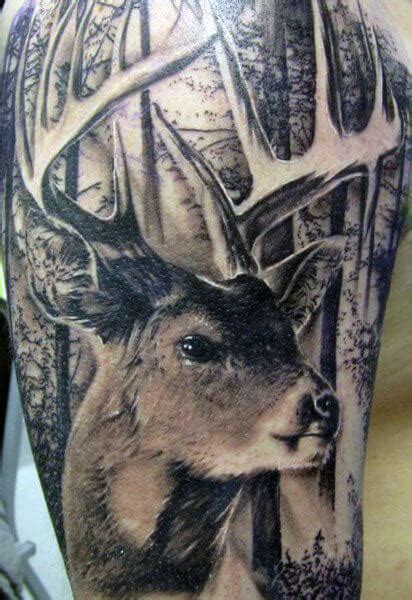 14 Awesome White Tailed Deer Tattoo Designs Petpress