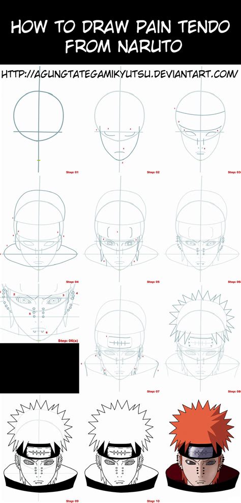 Tutorial How To Draw Pain Tendo From Naruto By Agungtategamikyutsu On