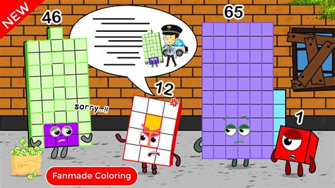 Oh No Nb 46 Is A Thief Numberblocks Fanmade Coloring Story Youtube