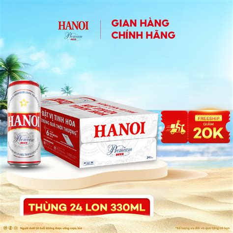 Bia Hanoi Premium Th Ng Lon Ml Khuy N M I H Habeco