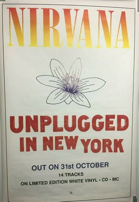 Nirvana Unplugged In Nyc Flower Promo Poster Very Rare Kurt Cobain Dave