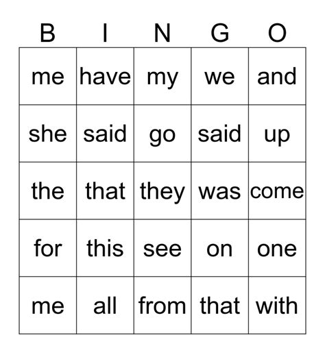 Sight Word Bingo Printable Free Printable Word Searches