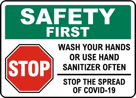 Download 48 sanitize your hands free vectors. Safety First Wash Your Hands Use Hand Sanitizer Sign D6243 ...