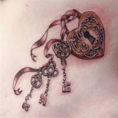 Lock And Key Tattoos With Names