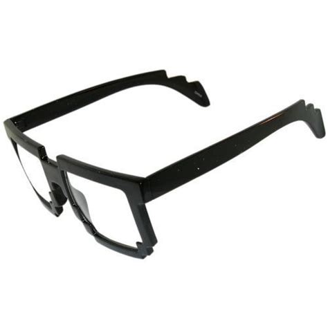 Amazing Pixelated Nerd Geek Glasses Do The Robot In Black With Shiny Finish Girlprops 699