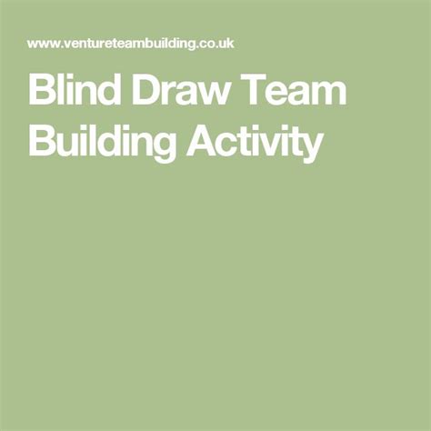 Artists both draw the same word, and the team who guesses first earns the points. Blind Draw Team Building Activity | Team building ...