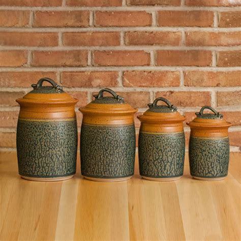 Stoneware Canister Set Kitchen Storage Jars Uncommongoods