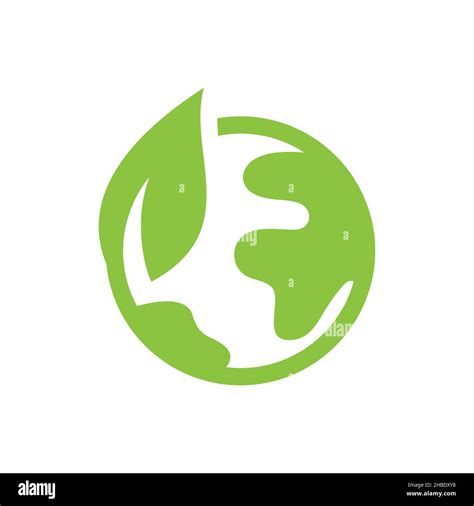 Planet Earth With Leaf Filled Vector Icon Green Globe Ecology Symbol