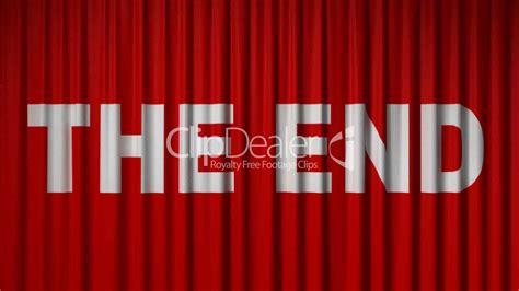 closing red curtain with title 