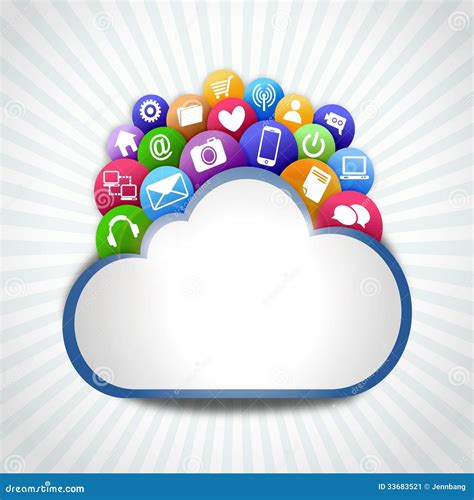 Internet Cloud With Icons Stock Illustration Illustration Of