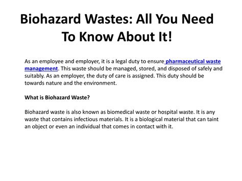 PPT Pharmaceutical Waste Management PowerPoint Presentation Free
