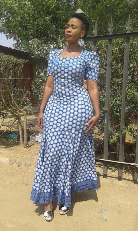 Blue Elegant Shweshwe Dresses For Outing 2019 Shweshwe Dresses