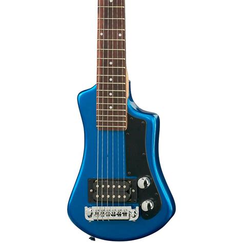 Hofner Shorty Electric Travel Guitar Blue Woodwind And Brasswind
