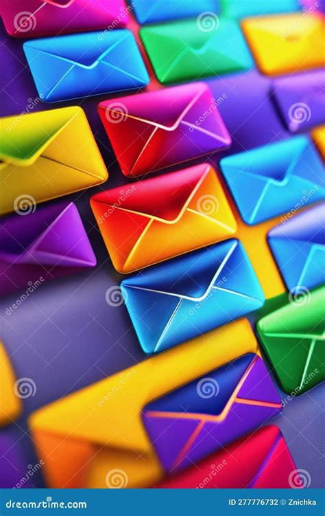 Striking 3d Envelopes Alluding To Emails Arranged In An Eye Catching Manner Stock Illustration