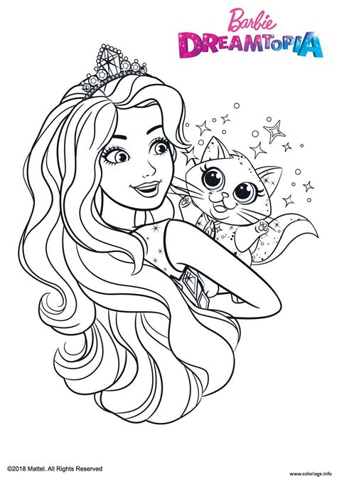 Coloriage Barbie Au Royaumes Des Paillettes Dessin Barbie à Imprimer