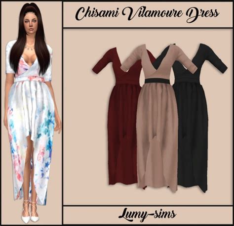 Lumysims Chisami Vilamoure Dress Sims 4 Downloads