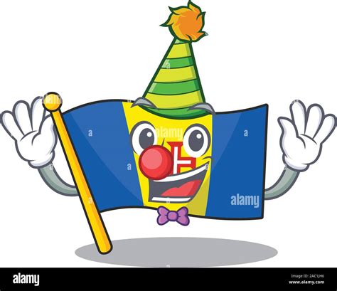 cute clown flag madeira placed on cartoon character mascot design stock vector image and art alamy