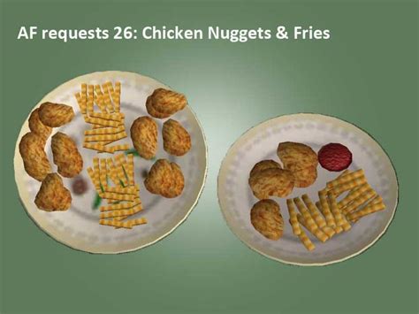 Chicken Nuggets And Fries The Sims Sims 4 Cas Sims 2 Lobster Thermidor