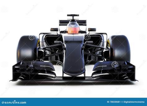 Black Race Car Front View On A White Isolated Backgroundgeneric 3d
