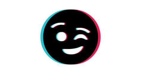 Tiktok Wink Emoji Smiley Black Tiktok Star Sticker Teepublic Uk