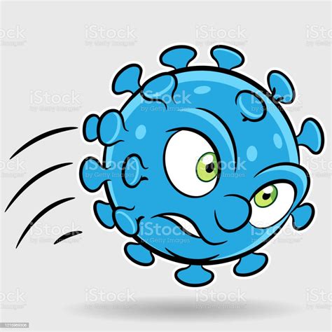 Cartoon Attacking Blue Coronavirus Stock Illustration Download Image