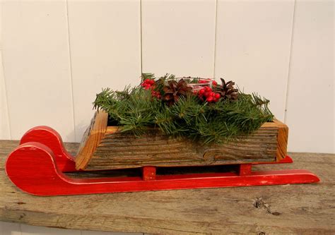 Ready To Ship Barn Wood Sled Decor Home Decor Christmas Etsy Sled