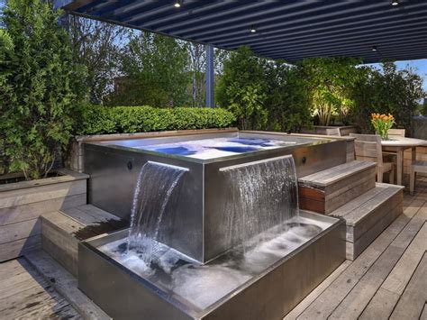 Above Ground Outdoor Rectangular Hot Tub Stainless Steel Spa With Water