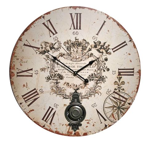 Extra Large 60cm Antique French Vintage Style Wall Clock Shabby Chic