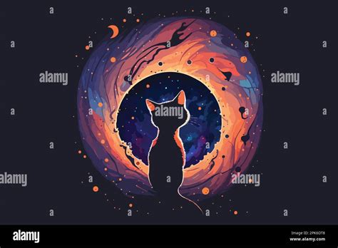 Cat Galaxy Vector Illustration Stock Vector Image And Art Alamy