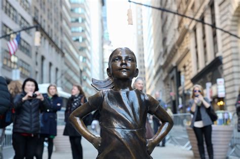 ‘fearless Girl Statue Joined By Unwelcome ‘peeing Pug