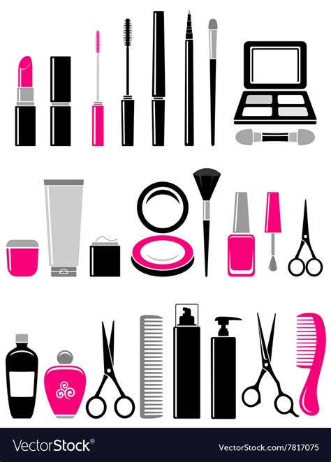Beauty Set Of Cosmetics Icon Royalty Free Vector Image