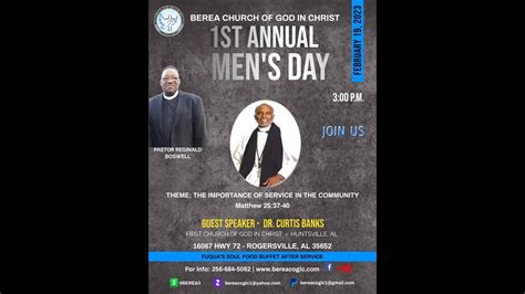 Berea Cogic Mens Day Matthew 25 The Least Of These Youtube