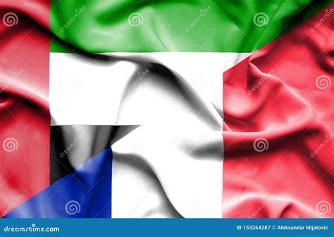 Waving Flag Of France And United Arab Emirates Stock Illustration Illustration Of Friendship