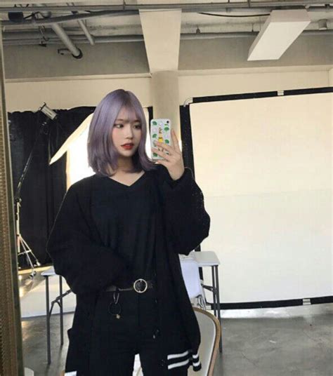 Príncєѕѕ ʝι Girl With Purple Hair Korean Hair Color Aesthetic Hair