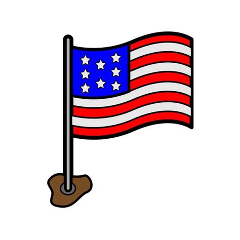 Dibujos De Animados Icono Bandera De Estados Unidos — Archivo Imágenes