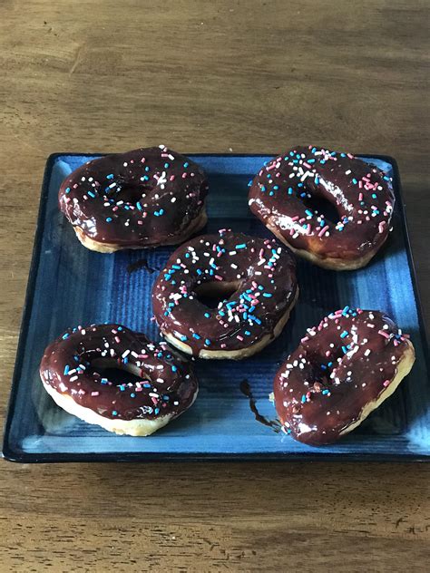 Homemade Chocolate Frosted Donuts With Sprinkles Rfood