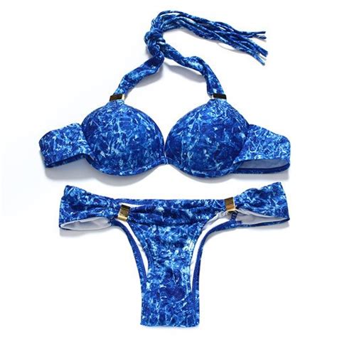Bandea Women Halter Push Up Brazilian Neon Swimsuits Sexy Tassel Bikini Fringe String Swimwear