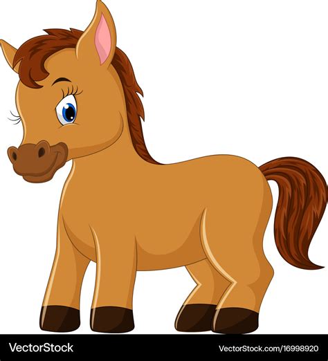 Cute Horse Cartoon Royalty Free Vector Image Vectorstock