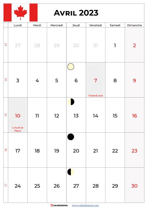 Calendrier Avril Imprimer Qu Bec Pdf