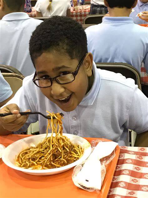 Spaghetti Served And Student Receives Free Spaghetti For Life At St