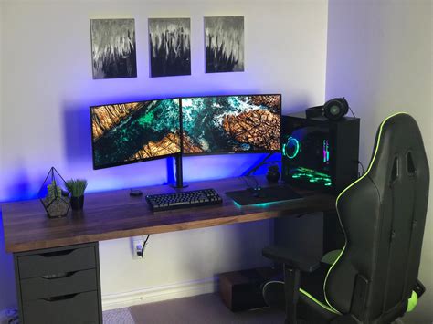 See more ideas about home office design, countertop desk, ikea countertop desk. My submission to the Ikea Alex/Karlby desk Club... | bestgamesetups.com in 2019 | Custom ...