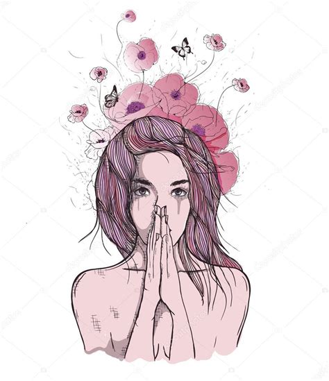 Check spelling or type a new query. Sad woman prays — Stock Vector © Lviktoria25 #115608022