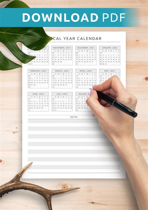 2022 Fiscal Year Calendar Templates Calendarlabs 2021 2022 Fiscal