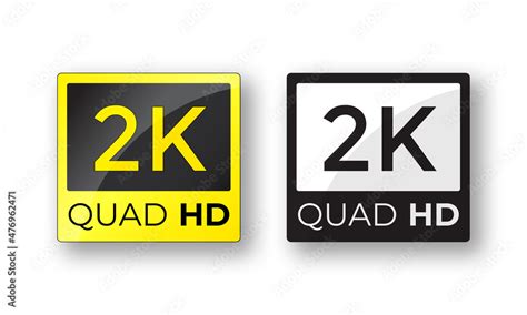 Realistic 2k Quad Hd Video Resolution Logo On White Background 2k High