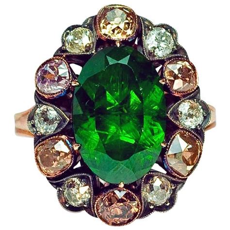 Antique Russian 5 Carat Demantoid Fancy Colored Diamond Ring At 1stdibs Antique Demantoid